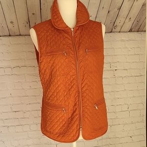 Talbott, S dark orange quilted vest